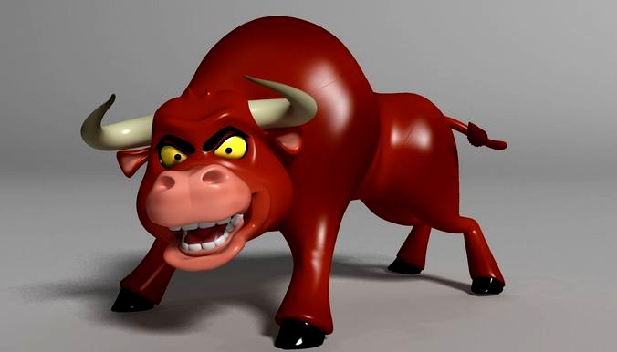 cartoon bull Rigged