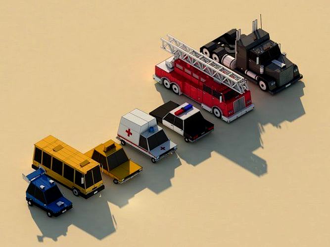 Low Poly City Cars Asset Pack 1