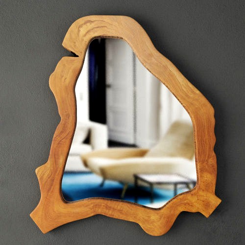 Teak root mirror