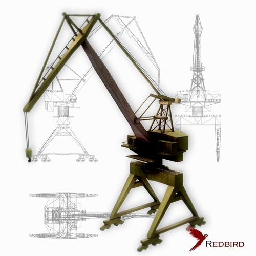 Port gantry crane 3 low poly