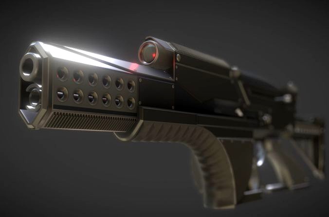 Futuristic Weapon Concept High-Poly