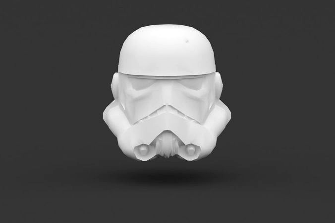 Stormtrooper Helmet Low Poly 3D Printing model
