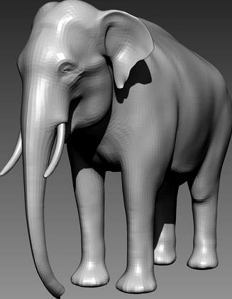 Elephant base mesh for Zbrush