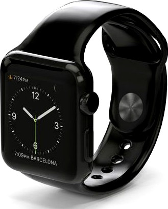 Apple Watch Space Black Stainless Case Black Sport Band