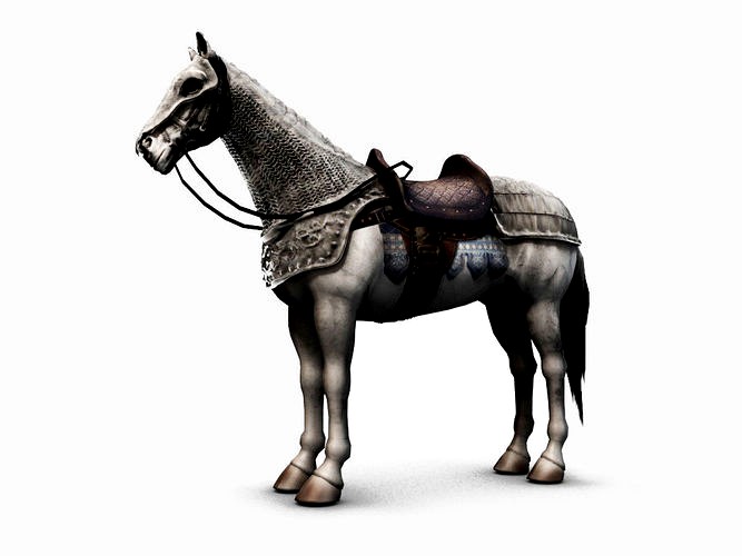 Horse with armor - Lowpoly -