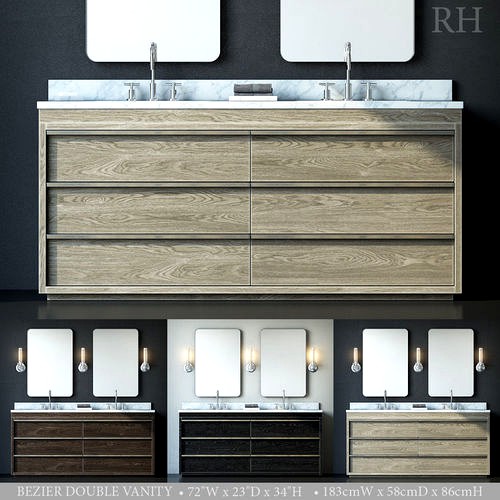 RH BEZIER DOUBLE VANITY 3d model