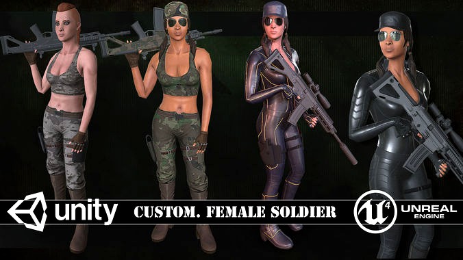 Customizable Female Soldiers Classic and Modern Style