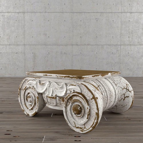 DISTRESSED IONIC CAPITAL COFFEE TABLE