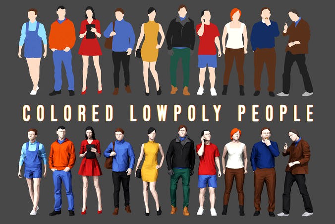 Colored Lowpoly People