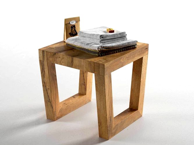 Composition Stool with Towels