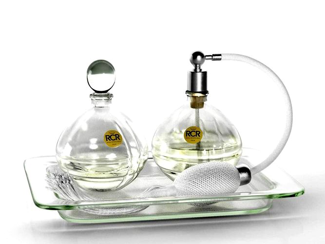 Crystal Perfume Bottles on Tray