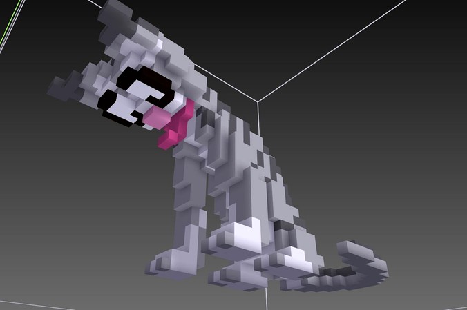 Voxel Cat - pixel cubic cat model