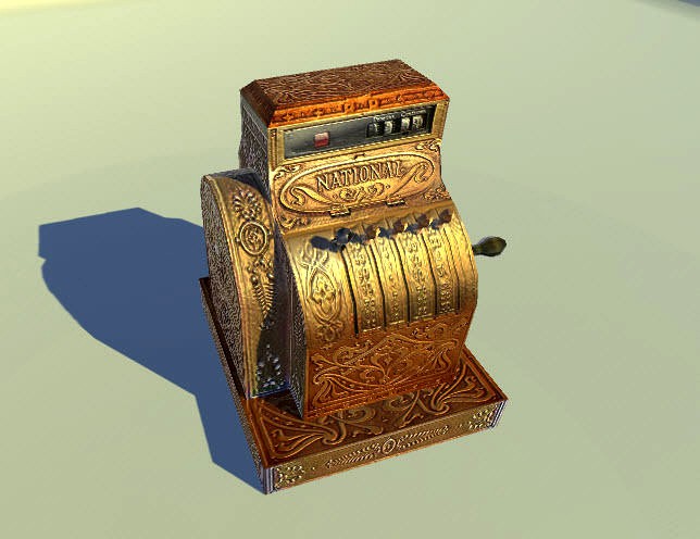 Antique Cash Register 3D lowpoly model