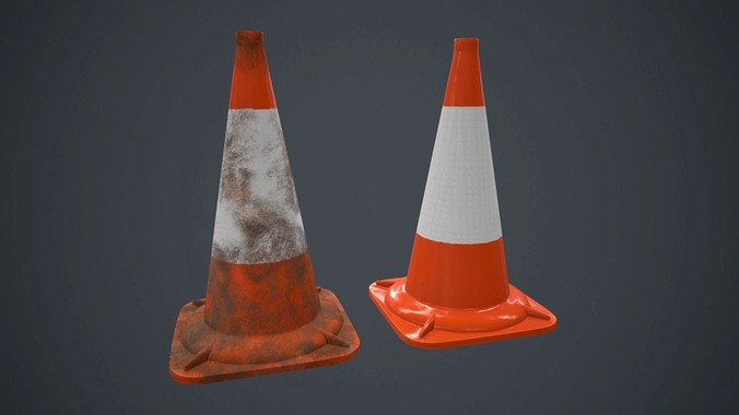 PVC Road Cone PBR Game Ready