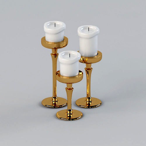 Candle and Candle Holders Golden