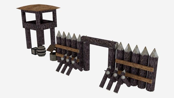 Village defences low poly