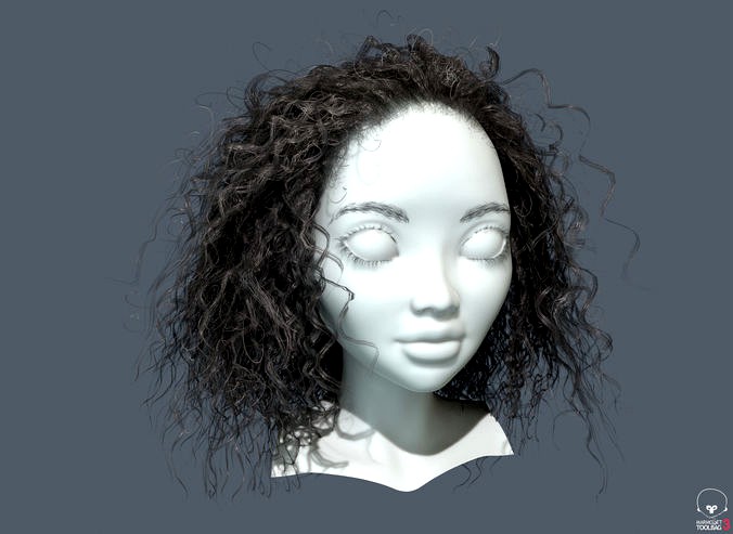 PBR Curly realtime hair plus UE4 project