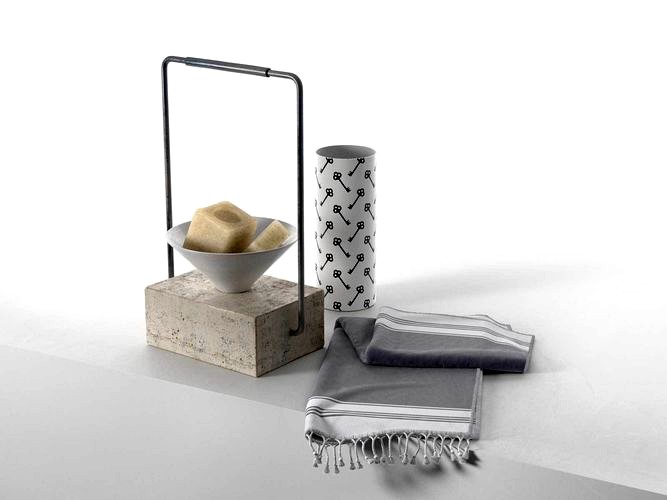 Vase Tray with Soap and Towel