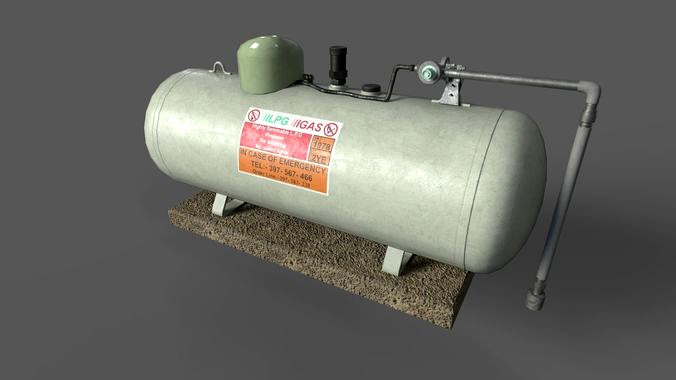 Low Poly PBR  Gas Tank