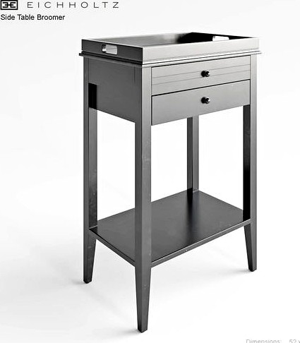 EICHHOLTZ SIDE TABLE BROOMER  BLACK FINISH