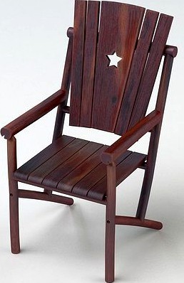 Char-Log Bar Arm Chair with Star