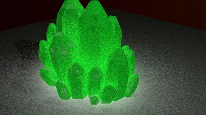 highpoly mineral green cristal