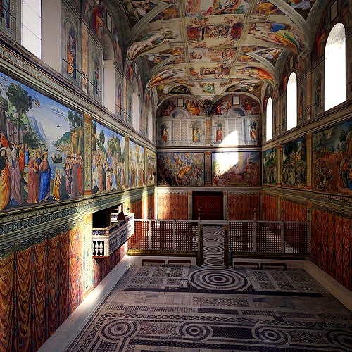 Sistine Chapel Interior Low Poly