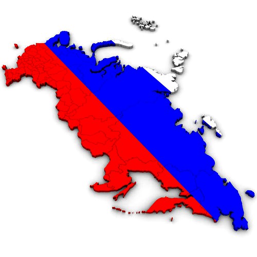 3d Political Map of Russia
