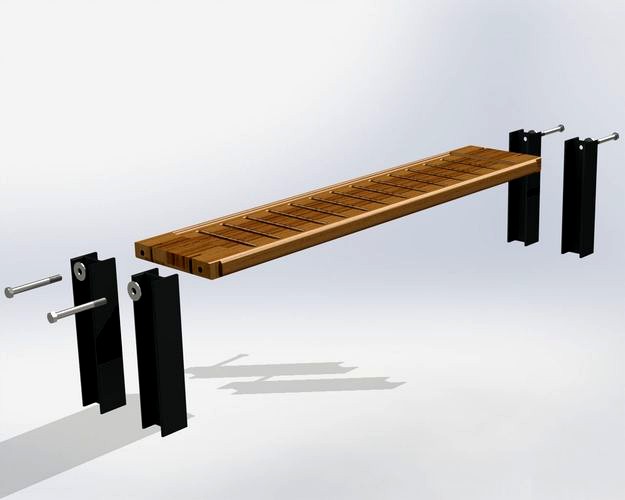 Bench with Steel Beam