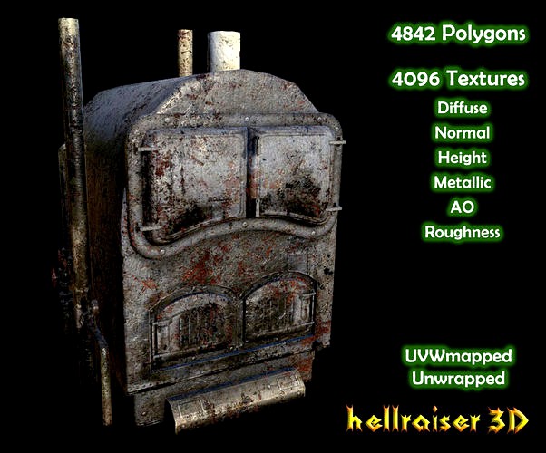 Boiler Furnace - PBR - Old Textured