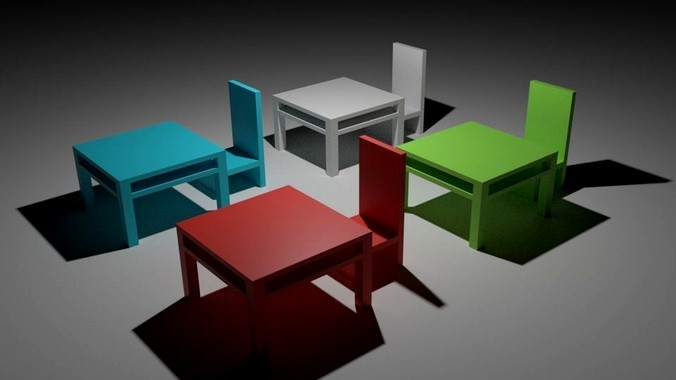Four Colorful Tables
