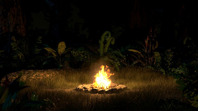 Campfire Volumetric Loop and 3D Model