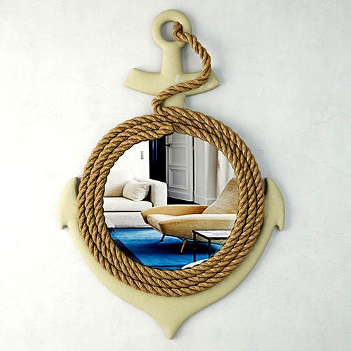 Anchor Wall Mirror with Rope