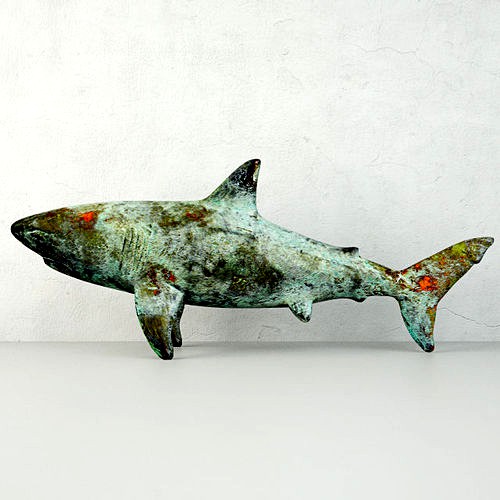 Shark Sculpture in Bronze Finish
