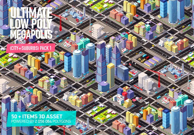 Ultimate Low Poly Megapolis City Pack
