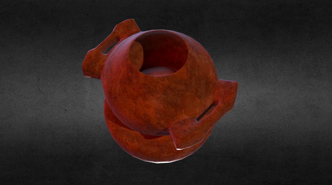 Game Asset - Fine rust vase - Low Poly