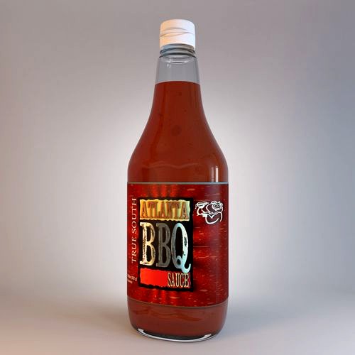 Bottle Of Sauce Atlanta BBQ 3D model