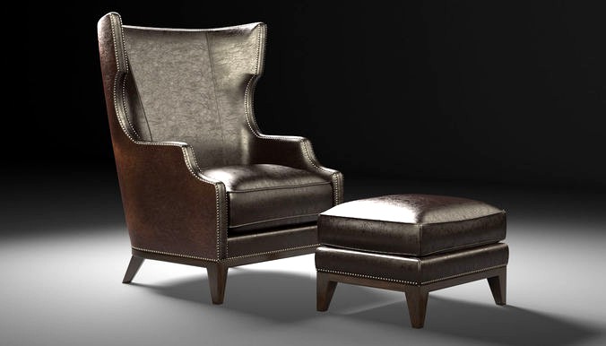 Forbes wing back chair and ottoman