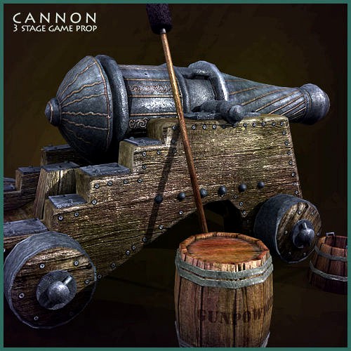 Medieval Cannon 3d model