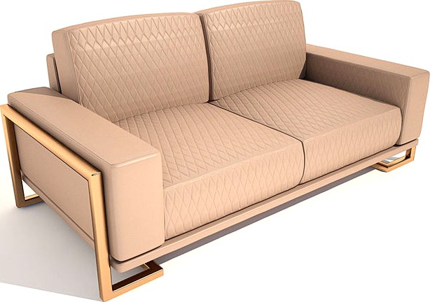 Sofa Gianna Leather LoveSeat in Peach RoseGold