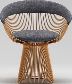 Indoor metal armchair