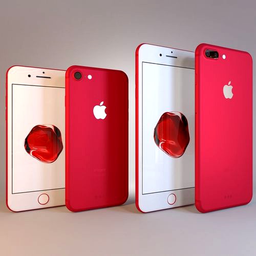 Apple Collection iPhone7 and 7 Plus RED Element 3D Ready