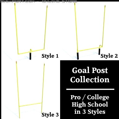 Low Polygon Goal Post Collection 3D Model