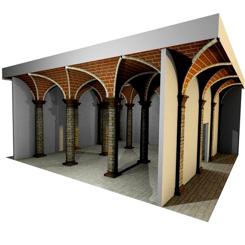 Vaulting 3-1   Romanic   500cm spaced   with thick curbs