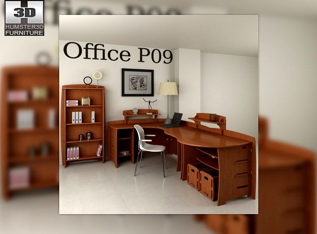 Office Desk  Furniture p09 3D Model