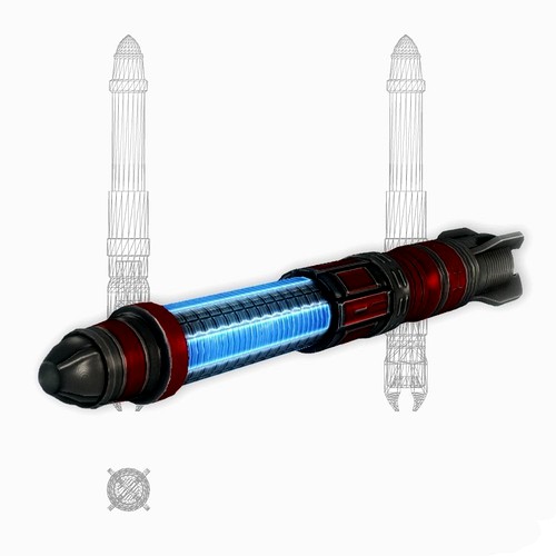 Missile 3 sci-fi low poly