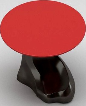 Black Marble Red Modern Coffee Table