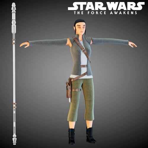 Star Wars Rey T-pose