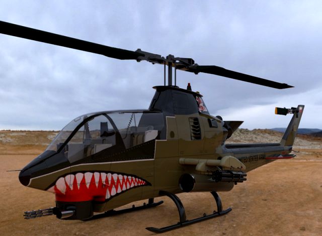 AH1 Cobra Helicopter 3D Model