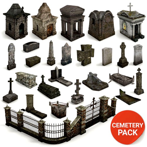 Lowpoly Cemetery Pack